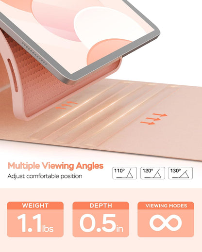 Folio Keyboard Case for iPad 10th Gen 10.9 inch (2022) and iPad 11th (A16, 2025), Magnetic Wireless Detachable Keyboard, 7-Color Backlight, Thin & Light, Pencil Holder (Pink)