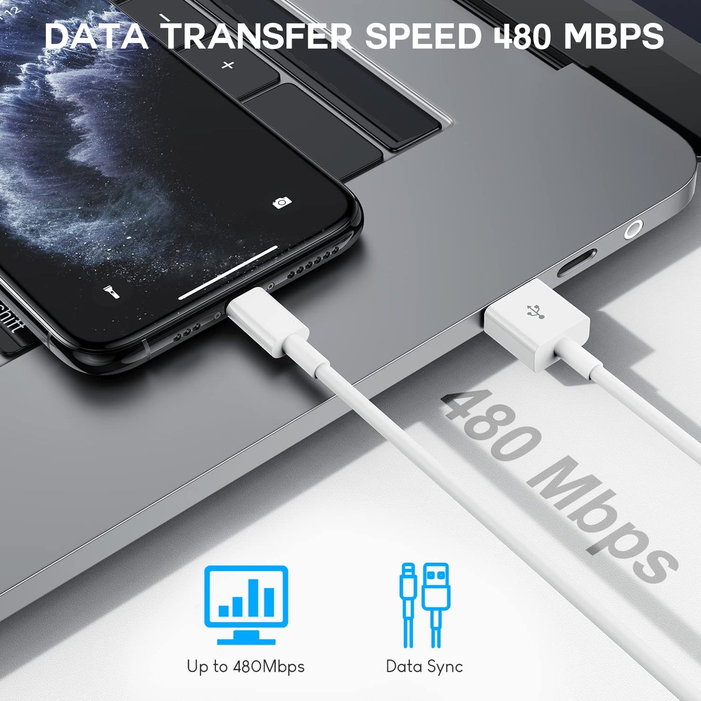 iPhone Charger, [Apple MFi Certified] 2 Pack 10ft iPhone Charger Data Sync Transfer Lightning Cable with Travel USB Wall ChargerBlock Compatible with iPhone13/12/11 Pro/SE/XS/X/XR/8/7/iPad/AirPods