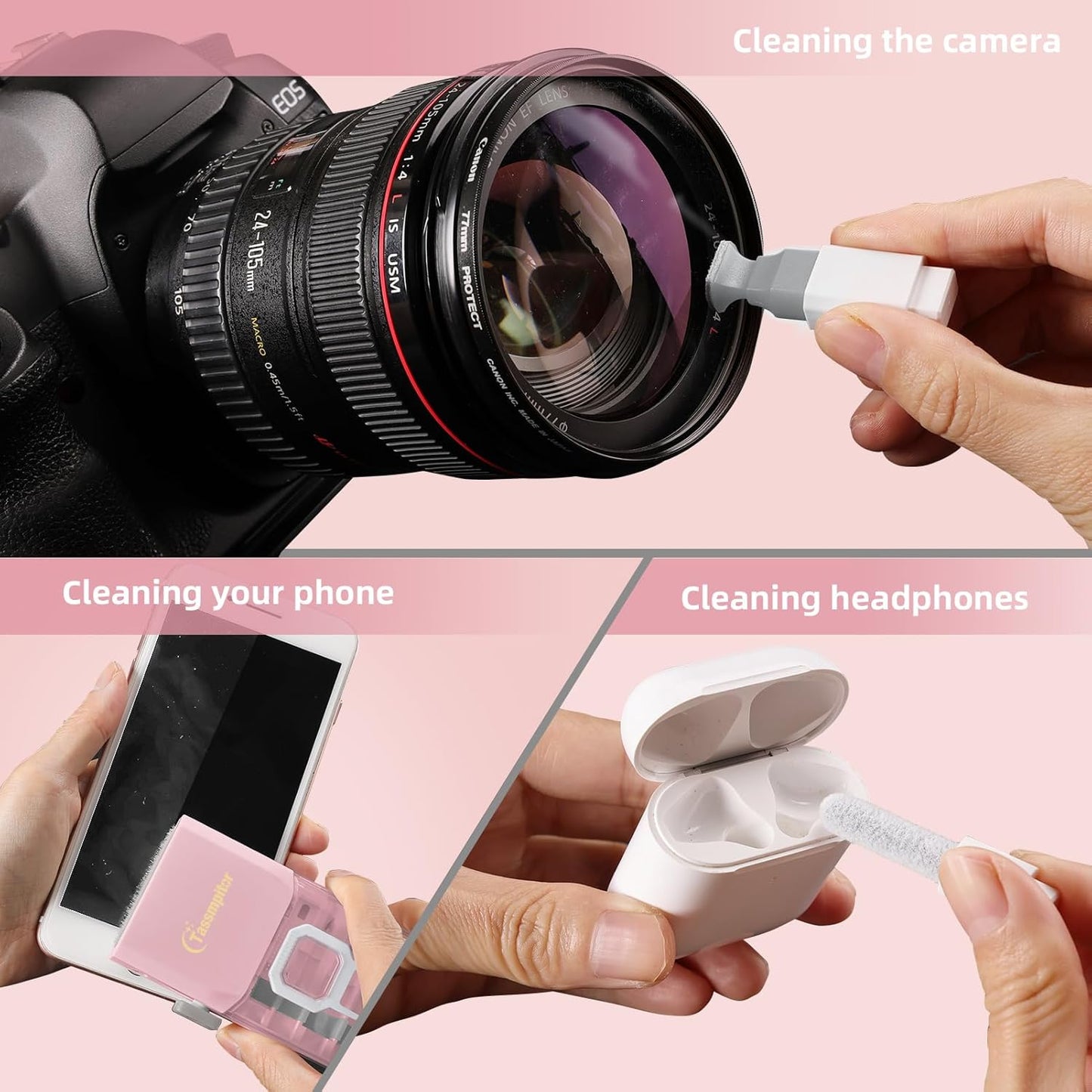 Keyboard Cleaning Kit, All in 1 Laptop Cleaning Kit for MacBook iPhone iPad Camera Lens Airpods Computer, Compact Keyboard Cleaner with Spray and Brush, Multitool for Electronic Screen