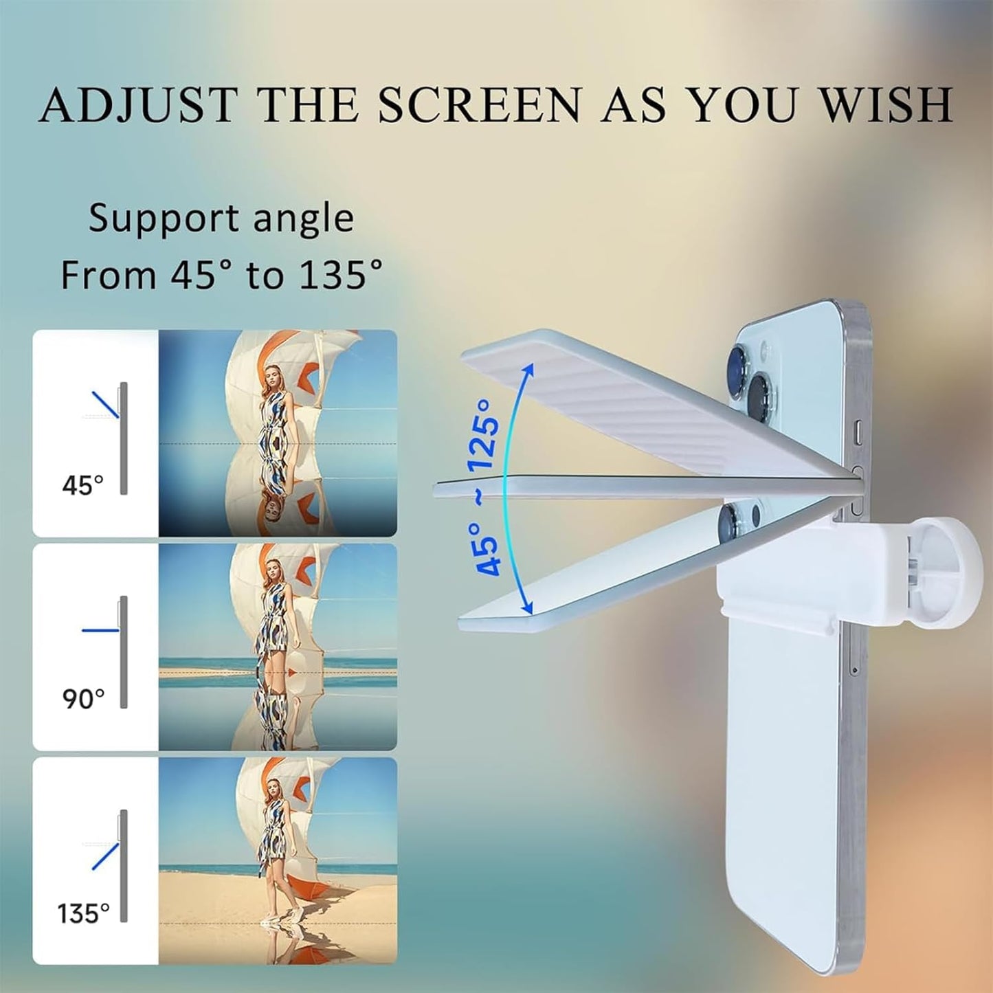 Mirror Effect Lens - Capture Stunning Reflections Instantly, Smartphone Camera Mirror Reflection Clip Kit, Adjustable Angle Mobile Phone Camera Mirror Clip for Outdoor Travel Photography (2Set-Mix)