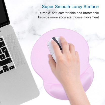 ITNRSIIET Ergonomic Mouse Pad with Gel Wrist Support Small Wrist Rest Smooth Surface Non-Slip PU Base Comfortable Office Supplies Pain Relief, 8.7 x 7.2 inches, Purple