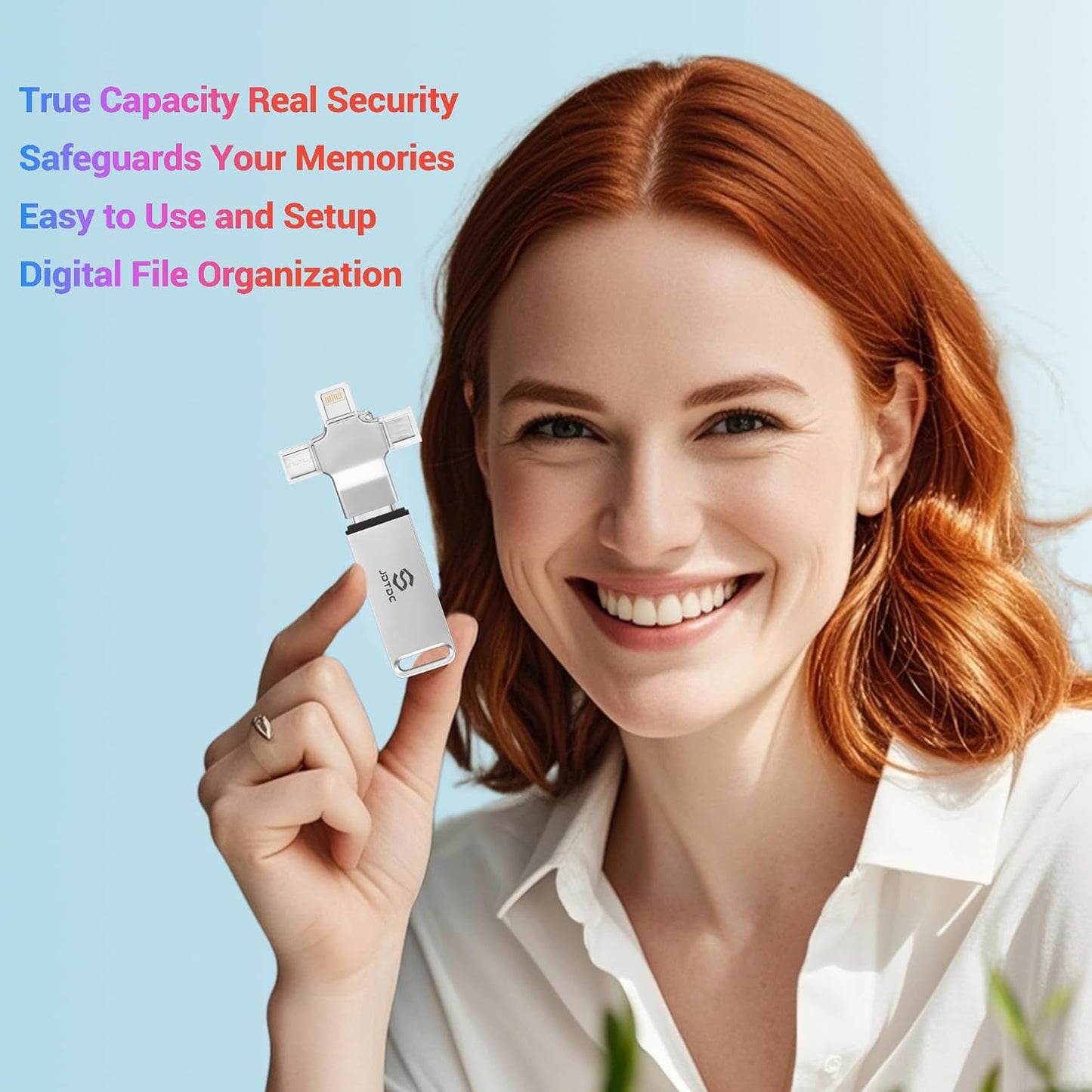 Photo-Stick 128GB Secure Auto Photo-Memory-Stick-USB-Flash-Drive for iPhone/iPad/Android/PC Photo & Video Backup Photo-Storage-Stick External-Storage-iPhone-Backup-Flash-Drive Photo-Finder-Thumb-Drive