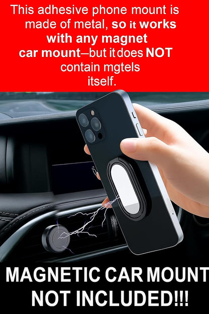 Phone Ring Holder Finger Kickstand, 360° Rotation Cell Phone Ring Holder Stand Metal Phone Back Grip for Magnetic Car Mount Foldable Cell Phone Stand Compatible with Most Smartphones