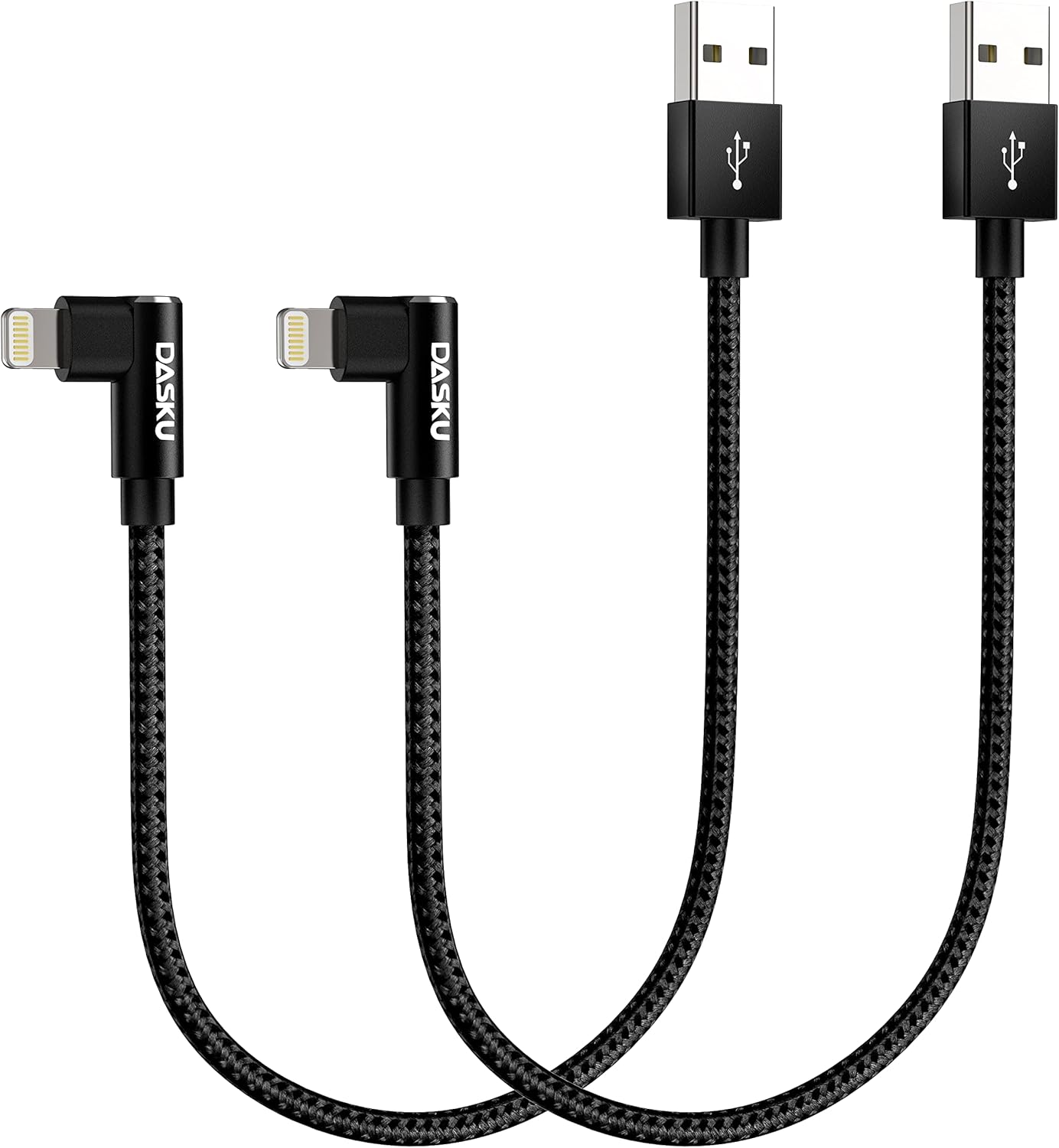 Short iPhone Charger 1FT 2Pack [ MFi Certified] 12 inch 90 degree Lightning Cable Fast Nylon Braided Right Angle iPhone Charging Cord Compatible with iPhone 14/13/12/11/XS/XR/X/8/7/6/6s Puls/iPad
