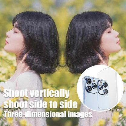 Mirror Effect Lens - Capture Stunning Reflections Instantly, Smartphone Camera Mirror Reflection Clip Kit, Adjustable HD Glass Smartphone Photography Flip Mirror, for Travel Photography (White-2Pcs)