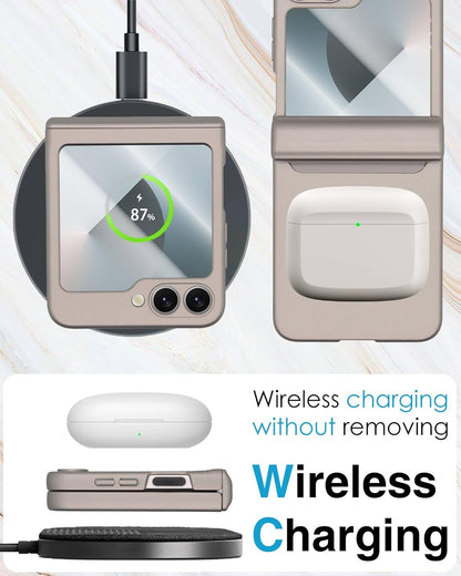 STORMTAL for Samsung Galaxy Z Flip 6 Case/Z Flip 7 FE Case, Hinge Protection, Built-in Screen Protector, Wireless Charging, Slim Rugged Phone Protective Case for Galaxy Z Flip 6