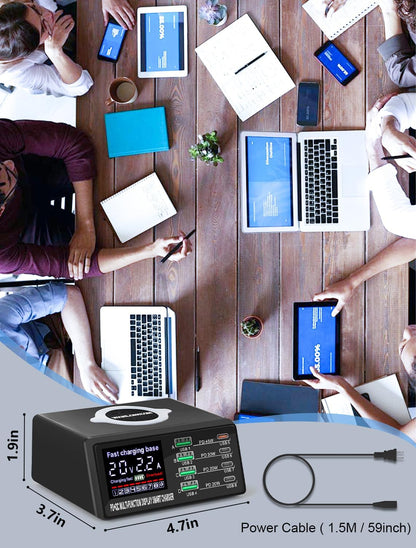 100W 8Port USB Charging Station for Multiple Devices - Multi USB Charger Station