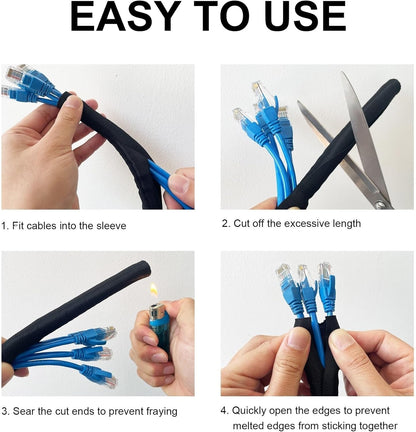 Secbolt Cord Protectors from Pets No Chew, 10ft - 1/2 inch Ultra Durable Cord Covers for Pets, Bite-Resistant Cable and Wire Protector for Cats, Dogs, Rabbits - White