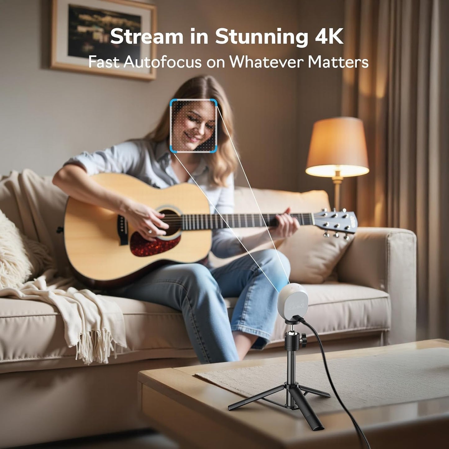 EMEET Piko 4K Webcam for Streaming, World’s 1st Dual-Camera AI-Powered 4K Camera w/AI Autofocus, 3 Mics Array&3 Sound Modes, USB Webcam with Clip, Great for Streaming, Desk Setup and Creative Gifts
