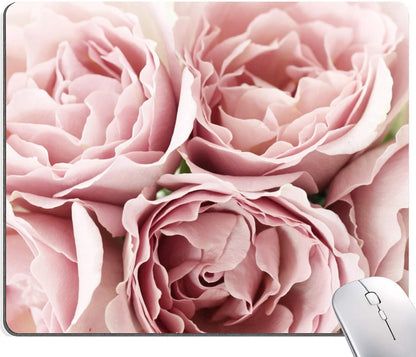 Hokafenle Mouse Pad Flower, Cute Floral Mouse Pads for Women, Mouse Mat Square Waterproof Mouse Pad Non-Slip Rubber Base MousePads for Office Laptop Computer, Pink Roses