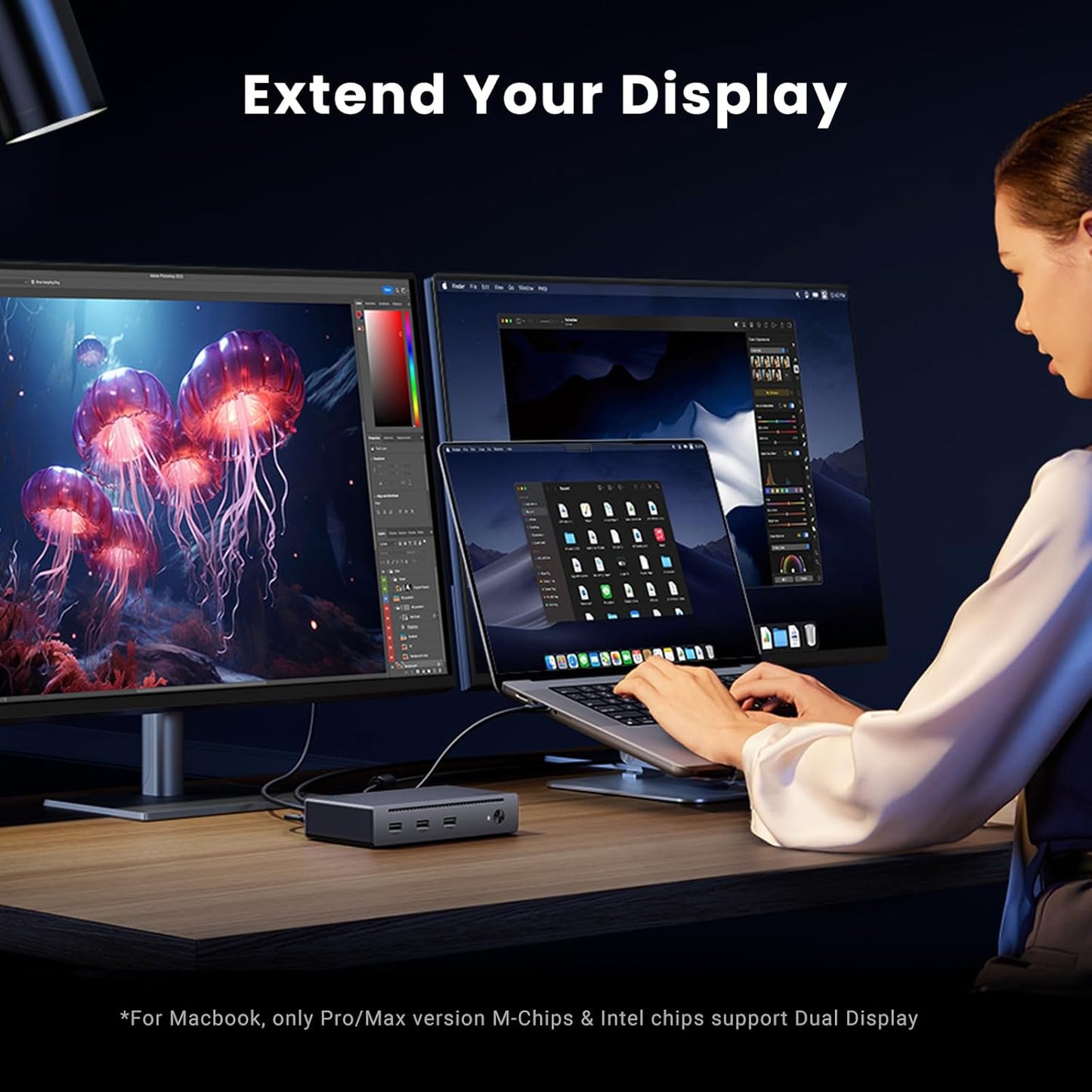 UGREEN Revodok Max 208 Thunderbolt 4 Dock 8-in-1 40Gbps TB4 Hub 3 x TB 4 Dual 4K@60Hz or Single 8K Display, 85W Charging, Gigabit Ethernet, 3 x USB A 3.2 for Mac M1/M2/M3/M4 Pro/Max