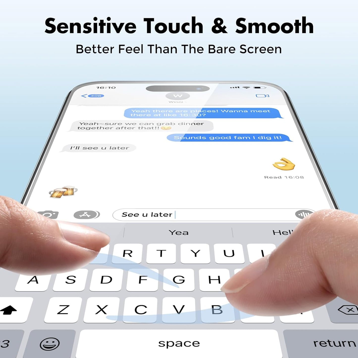 UNBREAKcable 2-Pack Screen Protector for iPhone 16 Plus, Double Shatterproof Tempered Glass [Easy Installation Frame] [9H Hardness] [99.99% HD Clear] [Case Friendly] for iPhone 6.7 inch