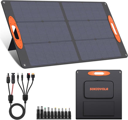 N-Type 16BB 100W Portable Solar Panel 18V Mono ETFE Foldable Solar Panel,25% High Efficiency IP68 Waterproof for Camping Outdoor RV Blackout