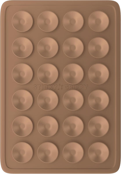 Suction Phone Case Mount, Sillicon Adhesive Phone Accessory for iPhone and Android, Hands-Free Fidget Toy Mirror Shower Phone Holder, Tiktok Videos and Selfies (Chocolate)