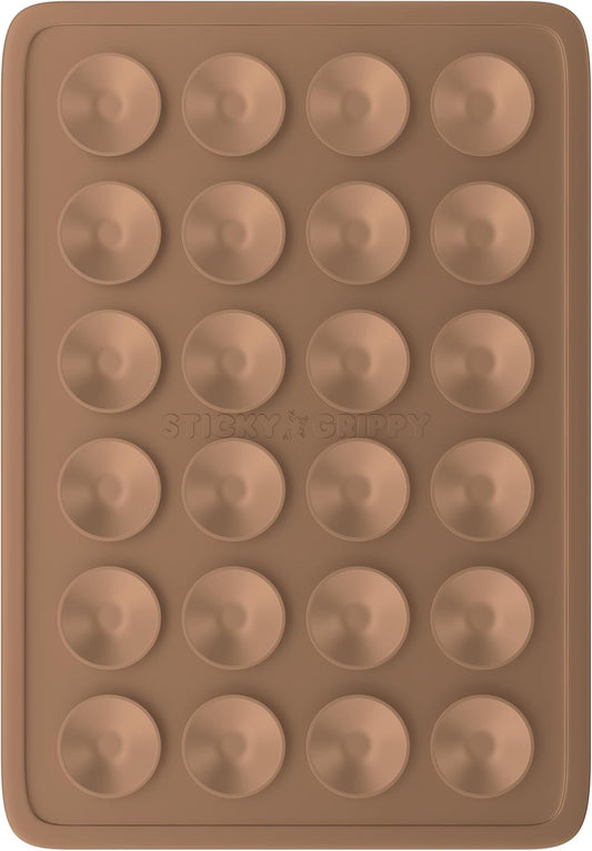 Suction Phone Case Mount, Sillicon Adhesive Phone Accessory for iPhone and Android, Hands-Free Fidget Toy Mirror Shower Phone Holder, Tiktok Videos and Selfies (Chocolate)