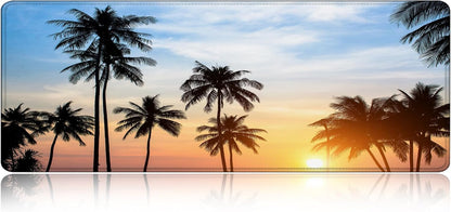 Large Gaming Mouse Pad with Stitched Edges, Extended Desk Mousepad with Superior Micro-Weave Cloth, Non-Slip Base, Water Resist Keyboard Pad for Gamer, Office & Home, 31.5 x 11.8 in,Tropics