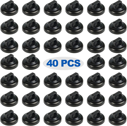 Magnetic Cable Zip Tie Mounts Clips Multipurpose Zip Ties Mount Base Holder Black Wire Cable Holder Mount Wire Clips Management for Home Office Marine Electrical Wiring (Black, 40 Piece)