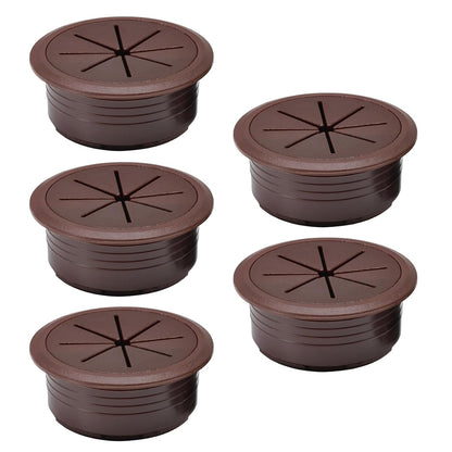 5 Pcs Desk Grommet 2-3/8" / 60 mm, Desk Hole Cover for Cables Coffee, Cable Grommet ABS Plastic, Desk Hole Grommet for Home & Office Pc, Detachable Cable Cord Organizer
