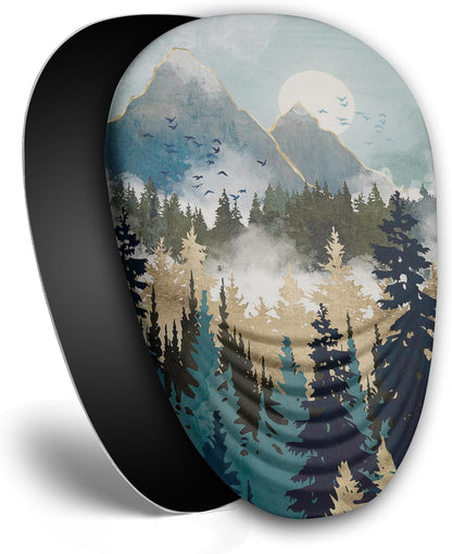 Ergonomic Mouse Pad with Wrist Rest Support, Memory Foam & PU, Forest Sunrise