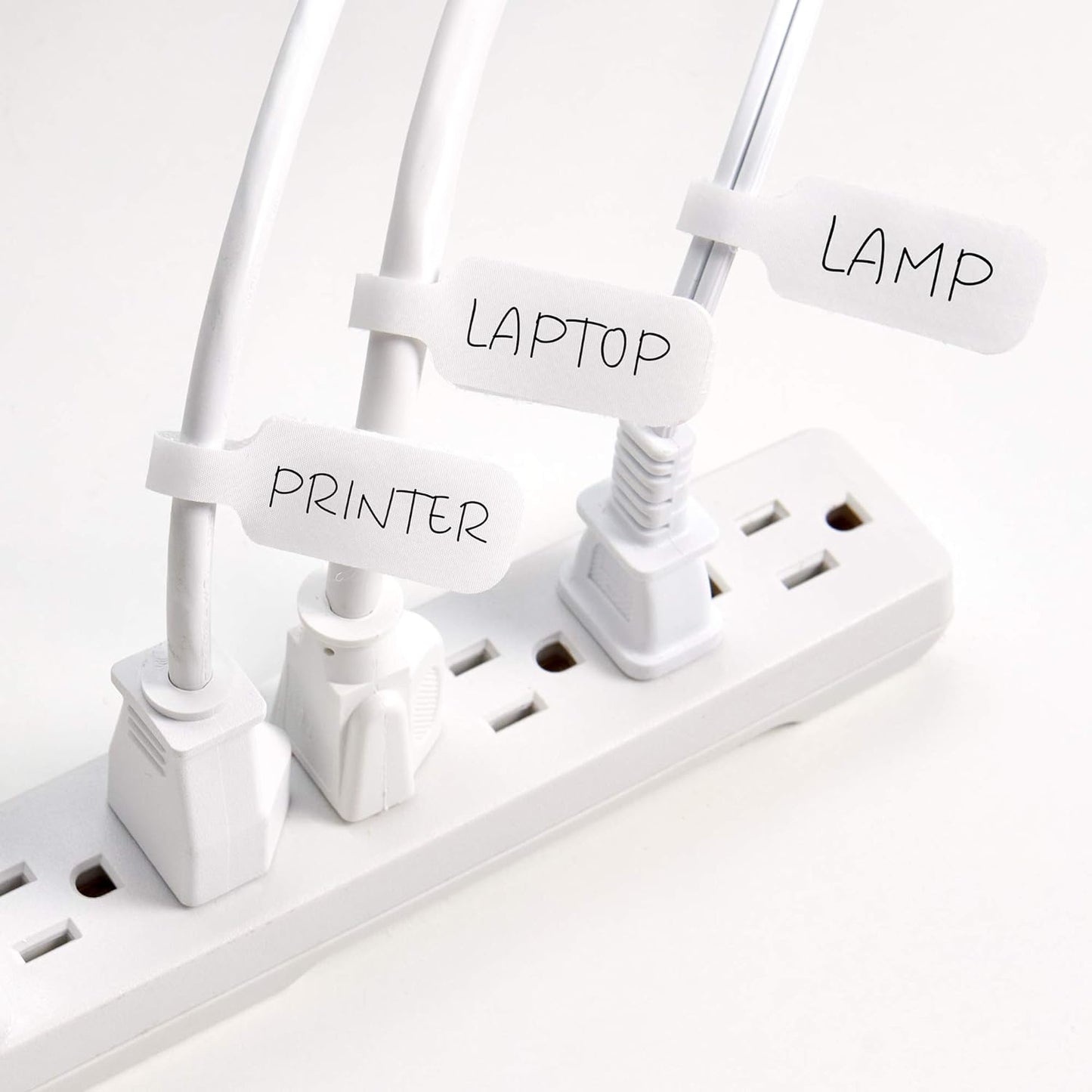 Wrap-It Storage Cable Labels - Medium, White (30-Pack) Write On Cord Labels, Wire Tags for Cable Management and Organizer for Electronics, Computers and More