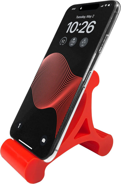 Skalene Phone Stand - 100% Silicone Rubber, Adjustable Phone Holder, Prop, Rest - Desk, Office, Home, Kitchen Accessory (Flash Red)