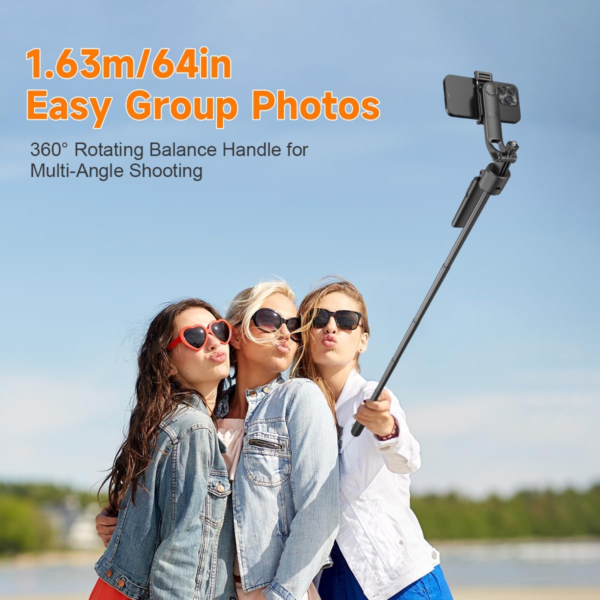 AI Face Tracking Tripod with Remote 360° Auto Rotation Selfie Stick Tripod for iPhone Extendable to 65" 1/4" Screw Phone Mount for iPhone Android TikTok Streaming Travel