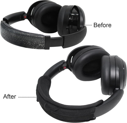 Adhiper Universal Headphone Headband Cover for Sony Beats Bose Soundcore HyperX ATH Skullcandy JBL Jabra, Headband Cover Cushion Protector for Sony XM4, XM5 & Beats Studio Pro/Solo4 Headphones - Black