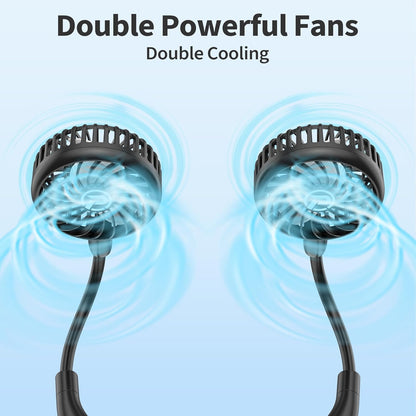 PANERGY Portable Neck Fan Rechargeable Hand Free Personal Fan Mini Wearable Battery Operated USB Fan for Men Women Kids Sport Work Travel
