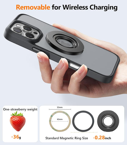 TORRAS 2025 Upgrade [Dual-Ring] Fit for MagSafe Phone Grip Ring Holder [Dual-Ring] Compatible with MagSafe Kickstand Magnetic for iPhone 16/15/14/13/12/11 Samsung, Google Accessories, Purple