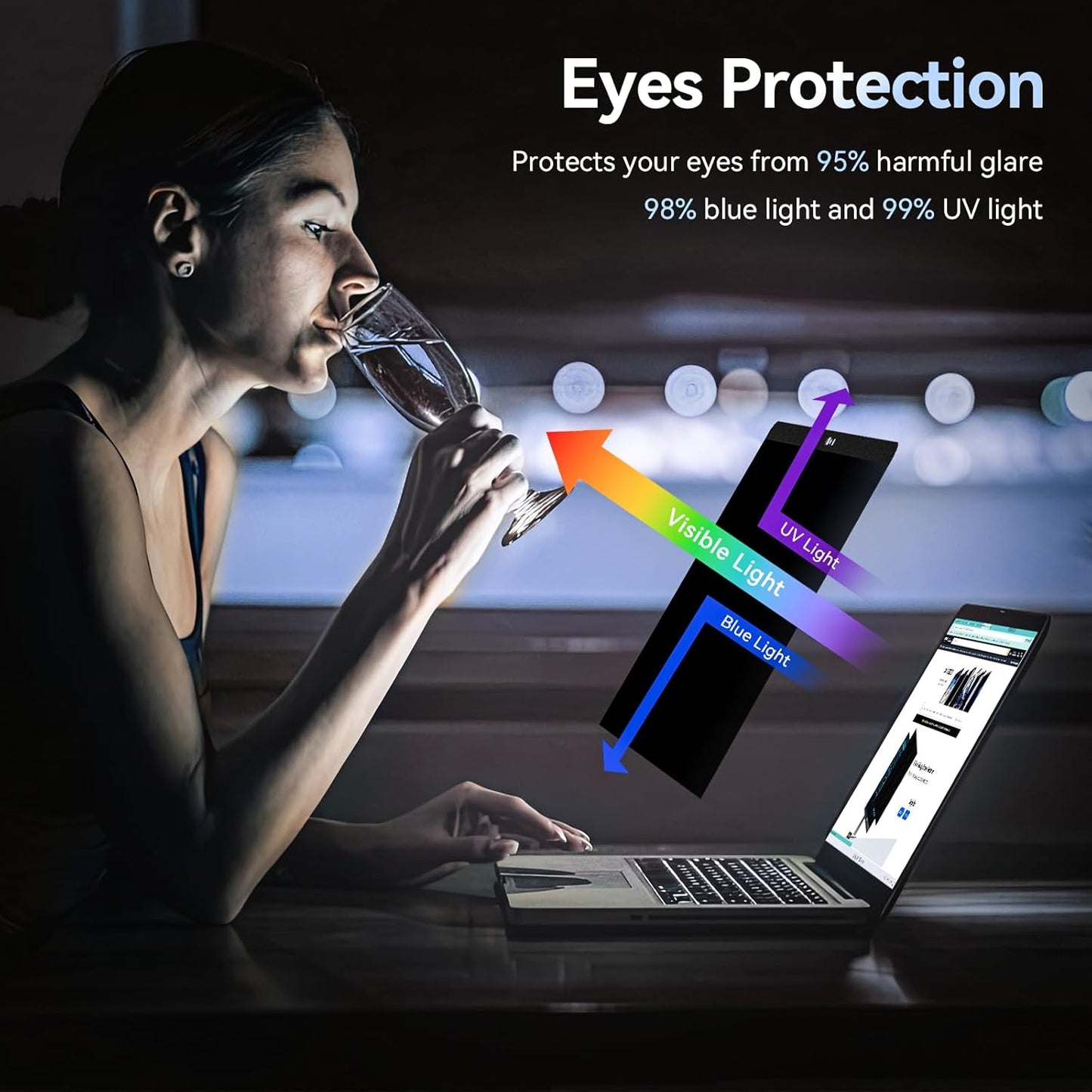 Privacy Screen MacBook Pro 13 Inch(2016-2022, M1, M2)/MacBook Air 13 in (2018-2021, M1), Magnetic Removable Anti Glare Blue Light Filter with Camera Cover,Anti Spy Laptop Screen Protector for Mac 13In