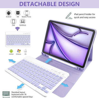 TaIYanG Compatible for iPad Air 11 inch Case with Keyboard for iPad Air 5 2022/iPad Air 4th Gen Keyboard Case with Pencil Holder - Flip Stand Cover for iPad Air 11" M3/M2/iPad 5th 2022/ 4th 2020