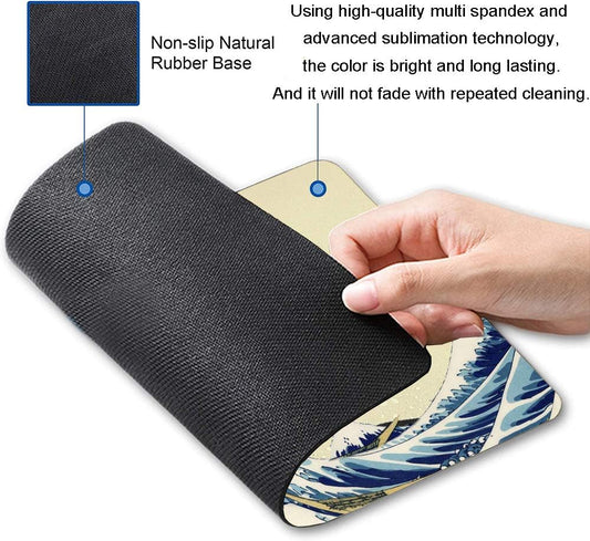 Gaming Mouse Pad,Japanese The Great Wave Off Kanagawa Mouse Pad Non-Slip Rubber Base Mouse Pads for Computers Laptop Office, 9.5"x7.9"x0.12" Inch(240mm x 200mm x 3mm)