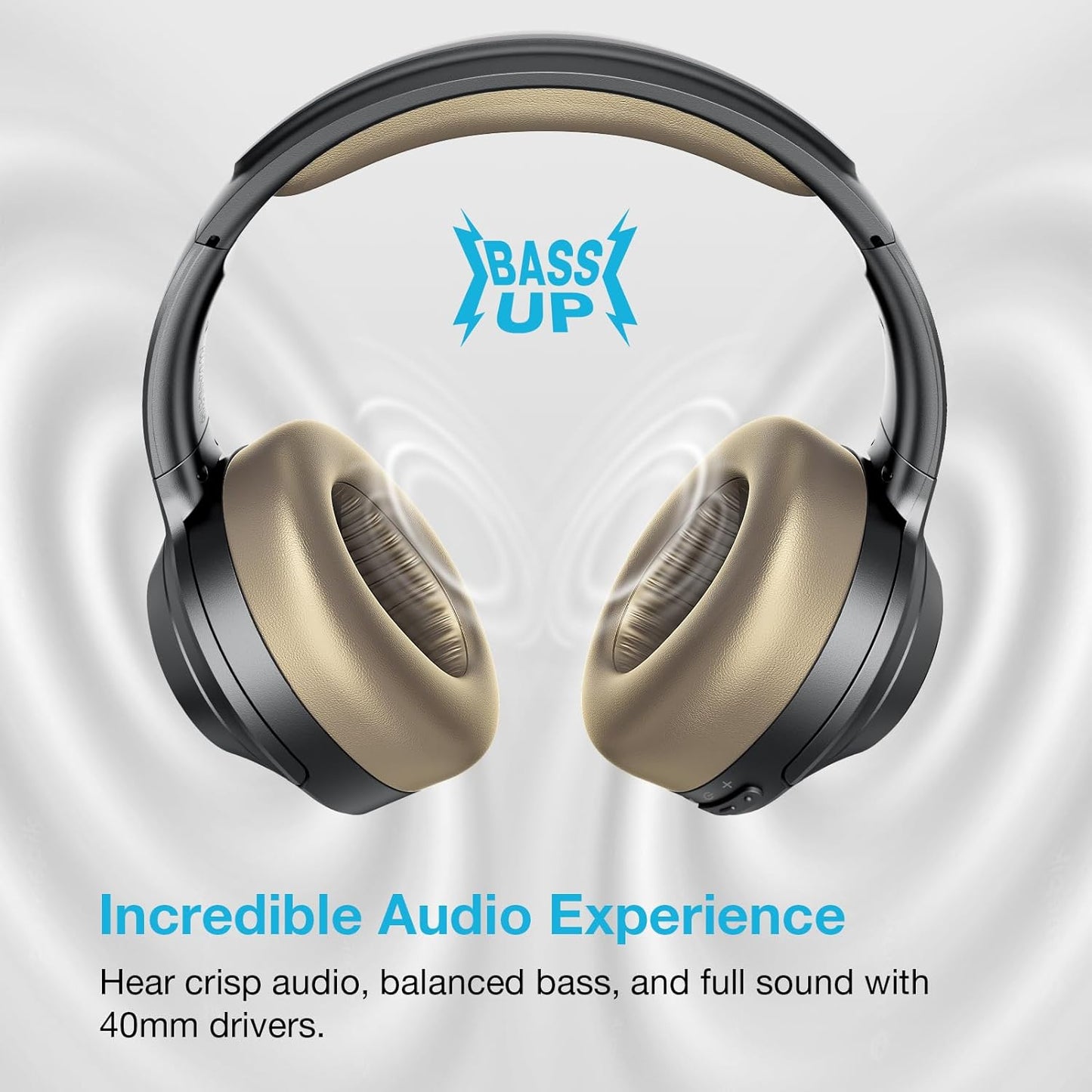 Upgrade Pro‑Level Hybrid Active Noise Cancelling Headphones with HD Sound, Wireless Bluetooth Headphones Over The Ear Unequaled Comfort, Vivid Deep Bass, for Home Office Travel Birthday Gift