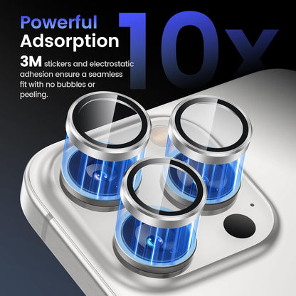 Tensea Camera Lens Protector Compatible for iPhone 16 Pro Max/16 Pro/14 Pro Max/14 Pro, Metal Aluminum Alloy Tempered Glass Cover Camera Screen Protector Accessories, Case Friendly