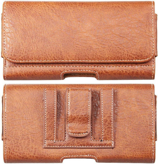 Galaxy Wireless USA for for Samsung Galaxy S25 S24 Ultra, S25 S24 Plus/S23 fe Holster Brown Leather Carrying Cell Phone Holder Belt Clip Holster Case Pouch for iPhone 13 14 15 16 Pro Max 14 15 16 Plus