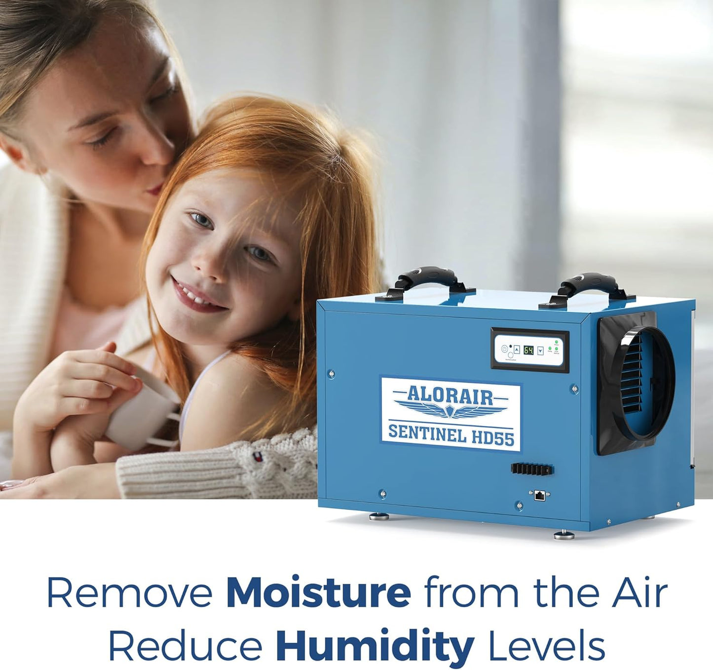 ALORAIR Commercial Dehumidifier 113 Pint, with drain Hose for Crawl Spaces, Basements, Industry Water Damage Unit, Compact, Portable, Auto Defrost, Memory Starting, 5 Years Warranty, Sentinel HD55