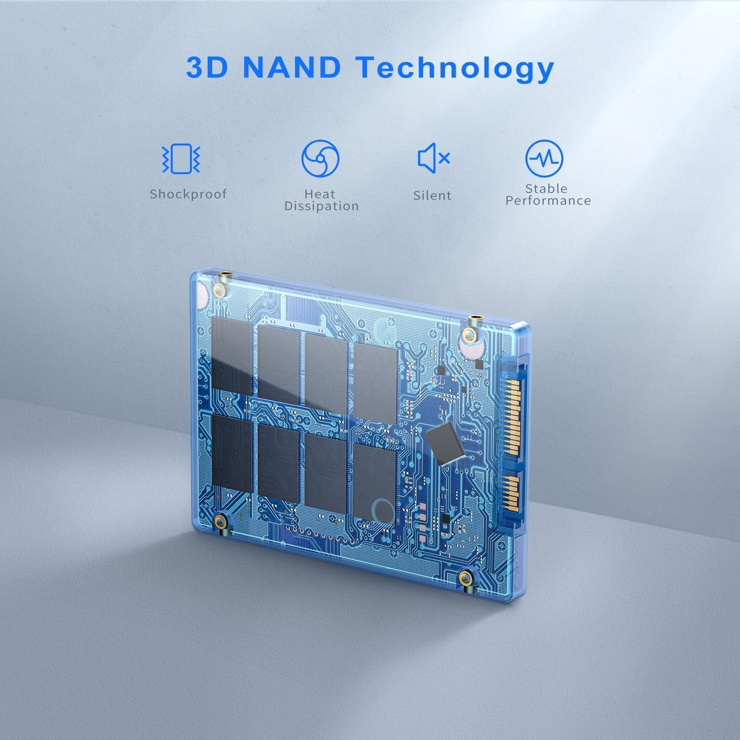 TOPESEL SATA III SSD 2.5", 480GB Internal Solid State Drive with 3D NAND Flash up to 500MB/s,for Laptop,Tablet,Desktop,PC