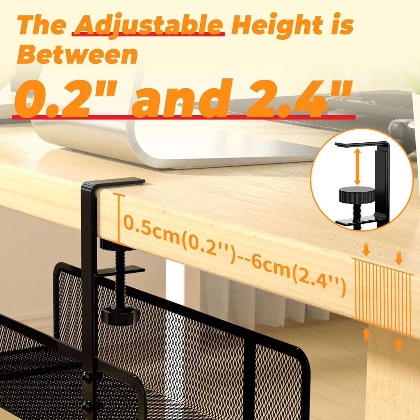 Under Desk Cable Management Tray, Wire Management Desk Cable Organizer Cable Management Box, Cord Organizer Storage for Office, Home