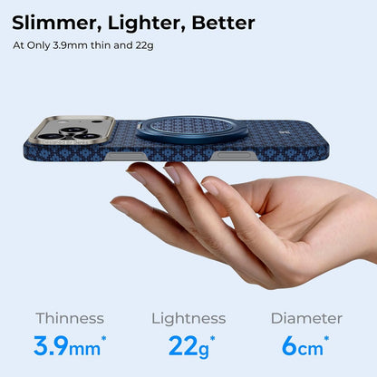 BENKS ArmorPop Magnetic Phone Grip & Stand for MagSafe, 360° Rotation Adjustable Phone Ring Holder for iPhone 17/16/15/14/13/12 Series, Durable Kevlar Design