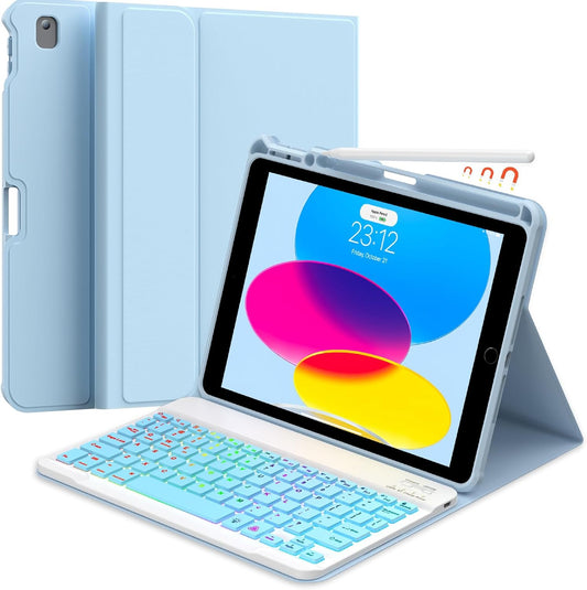 Black Keyboard Case for iPad Air 11 2024 and iPad Pro 11inch 2022-6th / 2021-5th / 2020-4th / 2018-3rd Generation – Magnetic Keyboa (Bright Color)