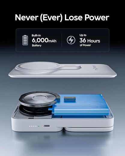 myCharge EcoHub 3 in 1 Apple Charging Station & Magsafe Battery Pack | Wireless Charger for iPhone, iWatch, AirPods | Magnetic Portable Charger with Wall Plug | Travel-Ready & Foldable