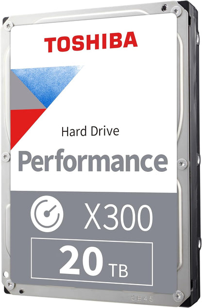 Toshiba X300 20TB Performance & Gaming 3.5-Inch Internal Hard Drive – CMR SATA 6 GB/s 7200 RPM 512 MB Cache - HDWR62AXZSTA