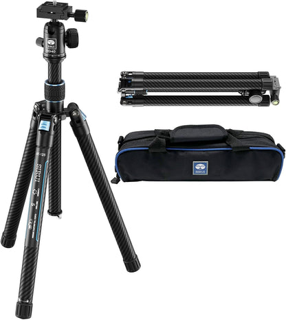 SIRUI 60" Carbon Fiber Tripod for Camera with 360° Panoramic Ball Head, Arca QR Plate, Compact Lightweight 2.1lbs Travel Tripod for DSLR Video Camcorder, Max Load 10kg, Traveler X-III