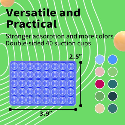 Silicone Double Octo Buddy-Sided Suction Phone Grip Detachable Mount - Car Dashboard/Shower Phone Holder, Hands-Free For Selfies & Videos, TikTok/ASMR/Yoga - iphone & Android Compatible (Dark blue)
