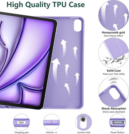 TaIYanG Compatible for iPad Air 11 inch Case with Keyboard for iPad Air 5 2022/iPad Air 4th Gen Keyboard Case with Pencil Holder - Flip Stand Cover for iPad Air 11" M3/M2/iPad 5th 2022/ 4th 2020