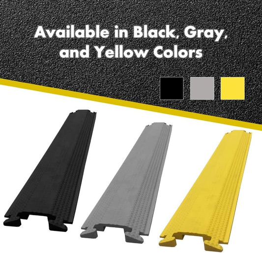 Kable Kontrol Drop Over Floor Cord Cover – 36” Inch Long 1 Channel Cable or Wire Protector – 100 Pcs Bulk Pack - Rubber Ramp for Indoor and Outdoor Use – Yellow