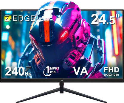 Z-Edge 24.5 inch 240Hz 165Hz 144Hz Gaming Monitor, FHD 1080p, MPRT 1ms, VA Monitor Gaming, 350nits, 16.7M Colors, 5000:1 Contrast, UG25I Frameless Bezel, DP x1, HDMI x2