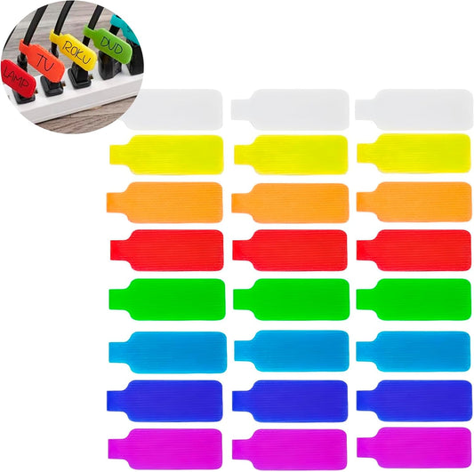 24 Pcs Multi-Color Cable Labels Write On Cord Labels Rectangle Cable Tags Wire Labels Cable Management and Identification Hook and Loop Wire Tags Wire Tags for Electronics and Computers 8 Colors