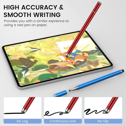MEKO 4 Pack Stylus Pens for Touchscreens, 2-in-1 High Sensitivity&Precision Capacitive Stylus Pens for iPad iPhone Android Smartphone Tablets All Touchscreen Devices(4 Stylus + 12 Tips)