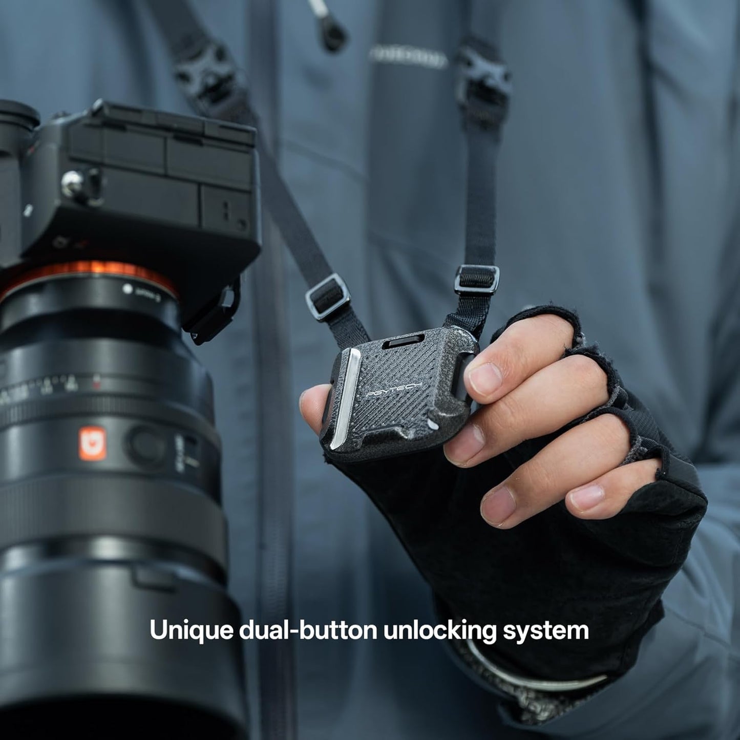 PGYTECH Camera Shoulder Strap Mount Quick Release Clamp, Aluminum Alloy QR Camera Adapter Base for Shoulder Straps Tripods Stabilizers(Only Base)